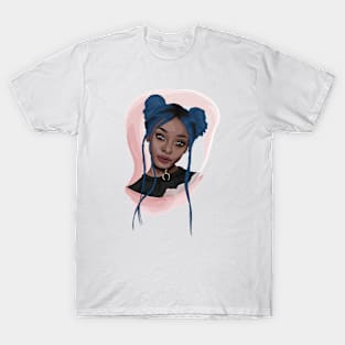 Girl with blue hair portrait T-Shirt